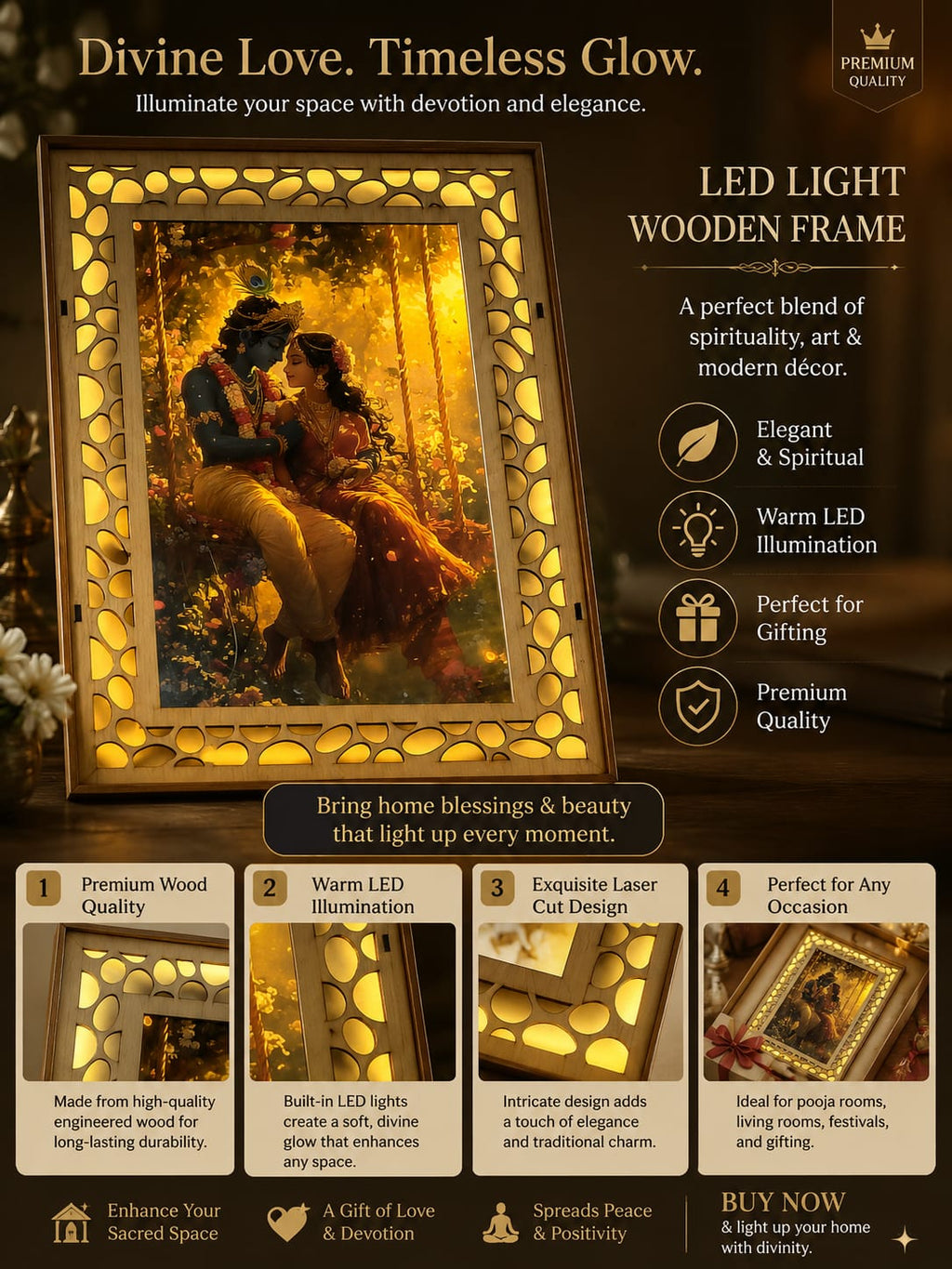 Krishna Ji Lighing Frame