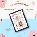 Baby birth announcement frame